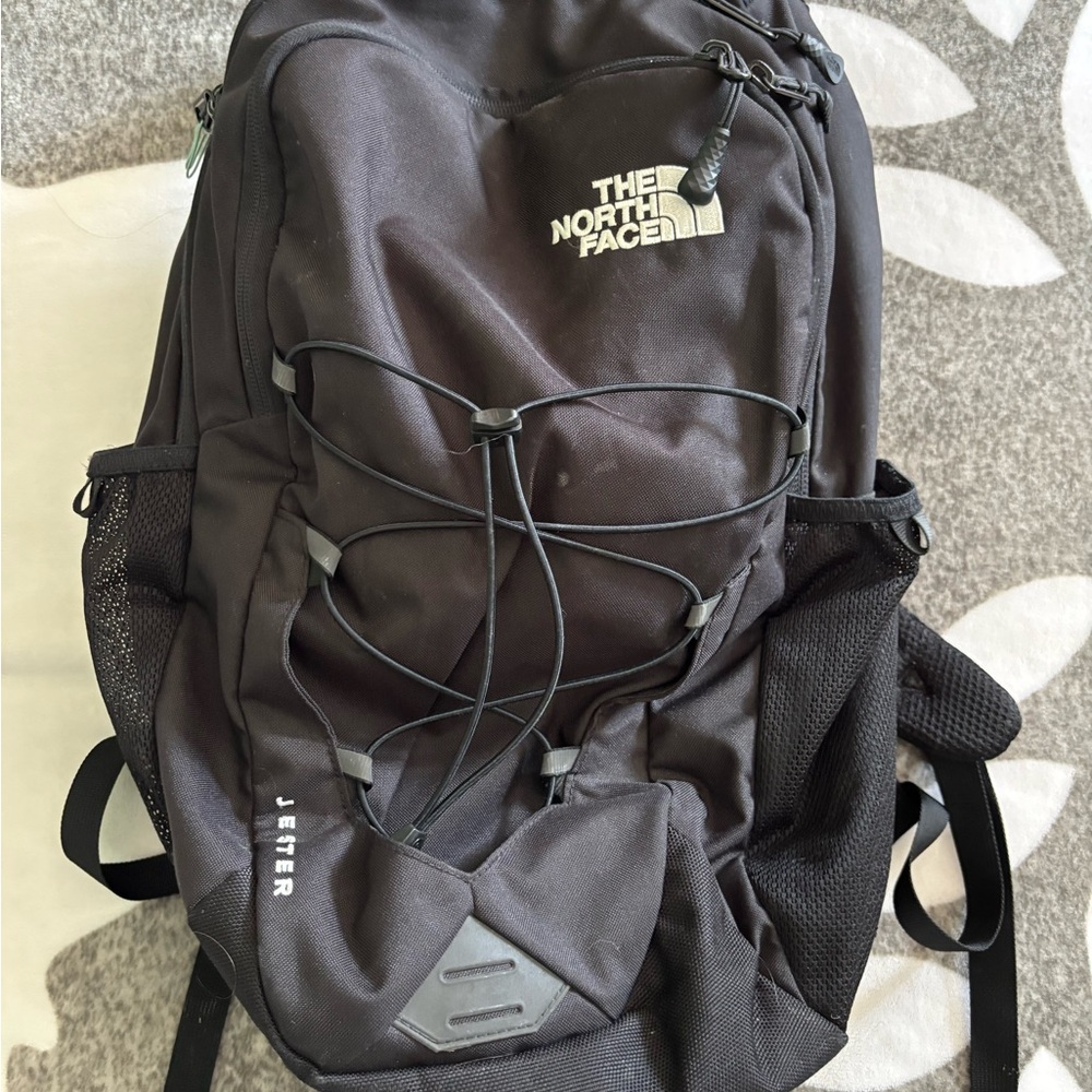 The North Face Black Backpack with Bungee Cord System
